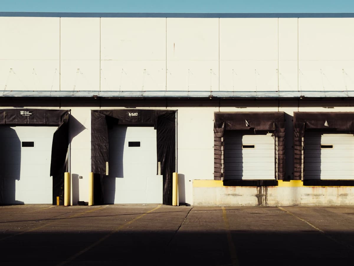 The exterior of a warehouse